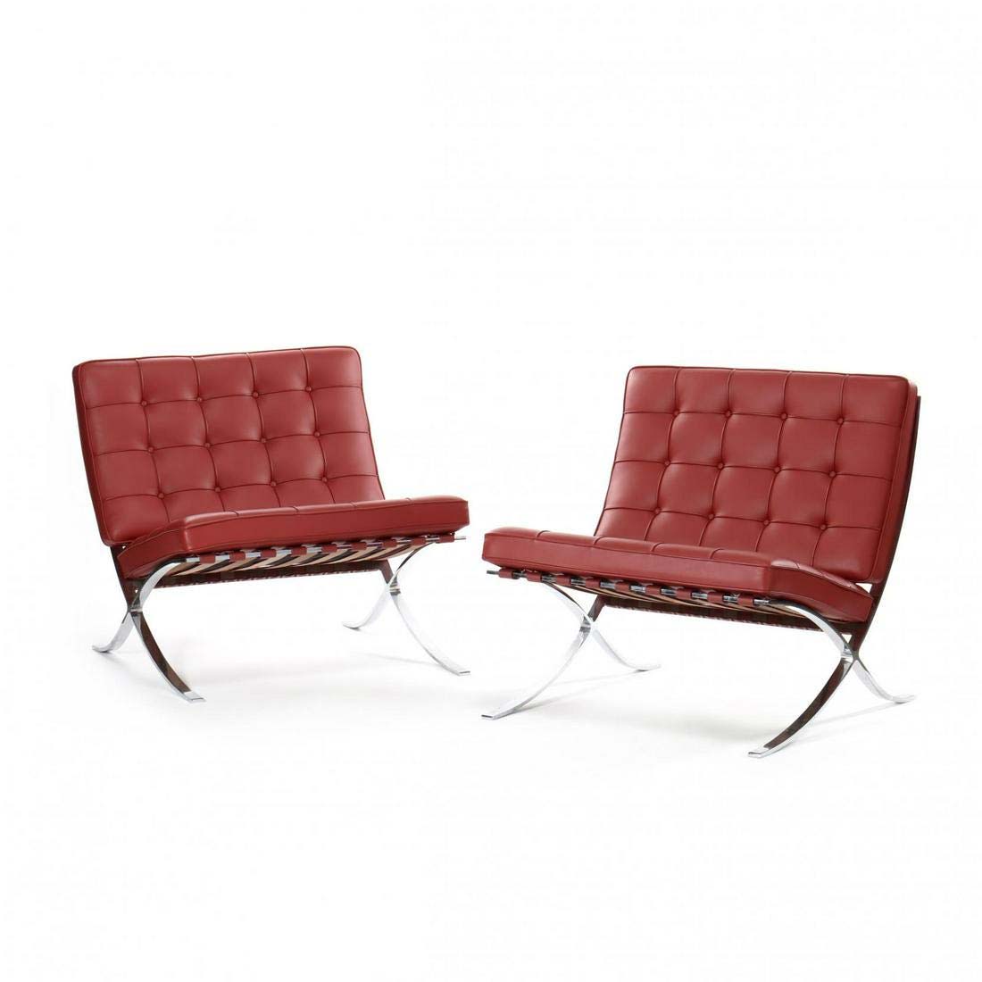 A pair of Barcelona chairs by Ludwig Mies van der Rohe brought $8,500 plus buyer’s premium in September 2019 at Leland Little Auctions. Photo courtesy of Leland Little Auctions and LiveAuctioneers