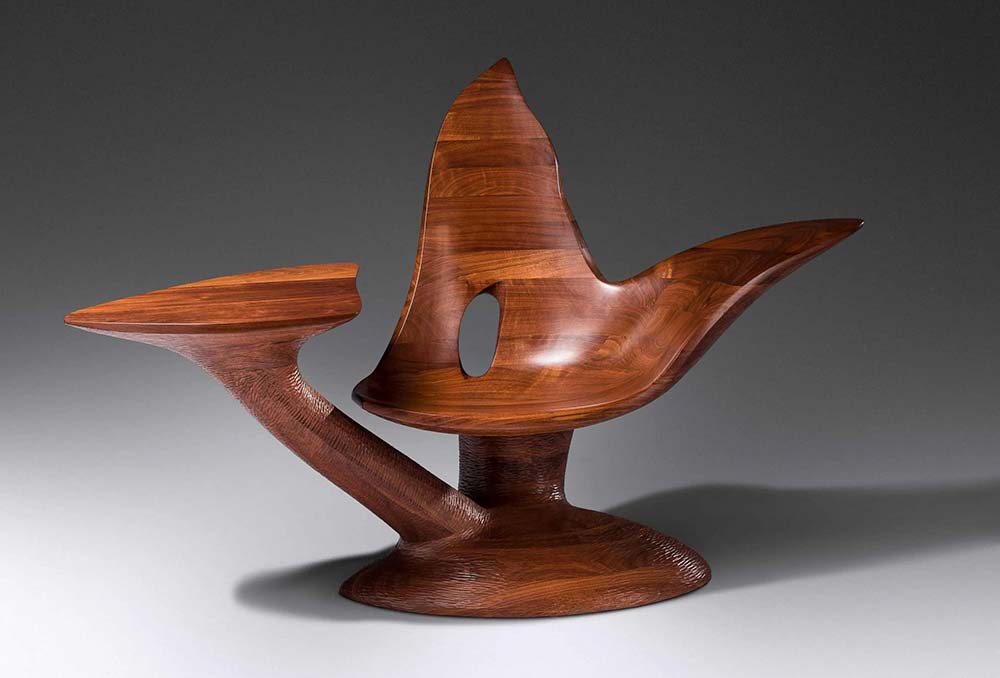 Wendell Castle (1932-2018) Too Soon Chair, 2005, $75,000. Image courtesy Hindman
