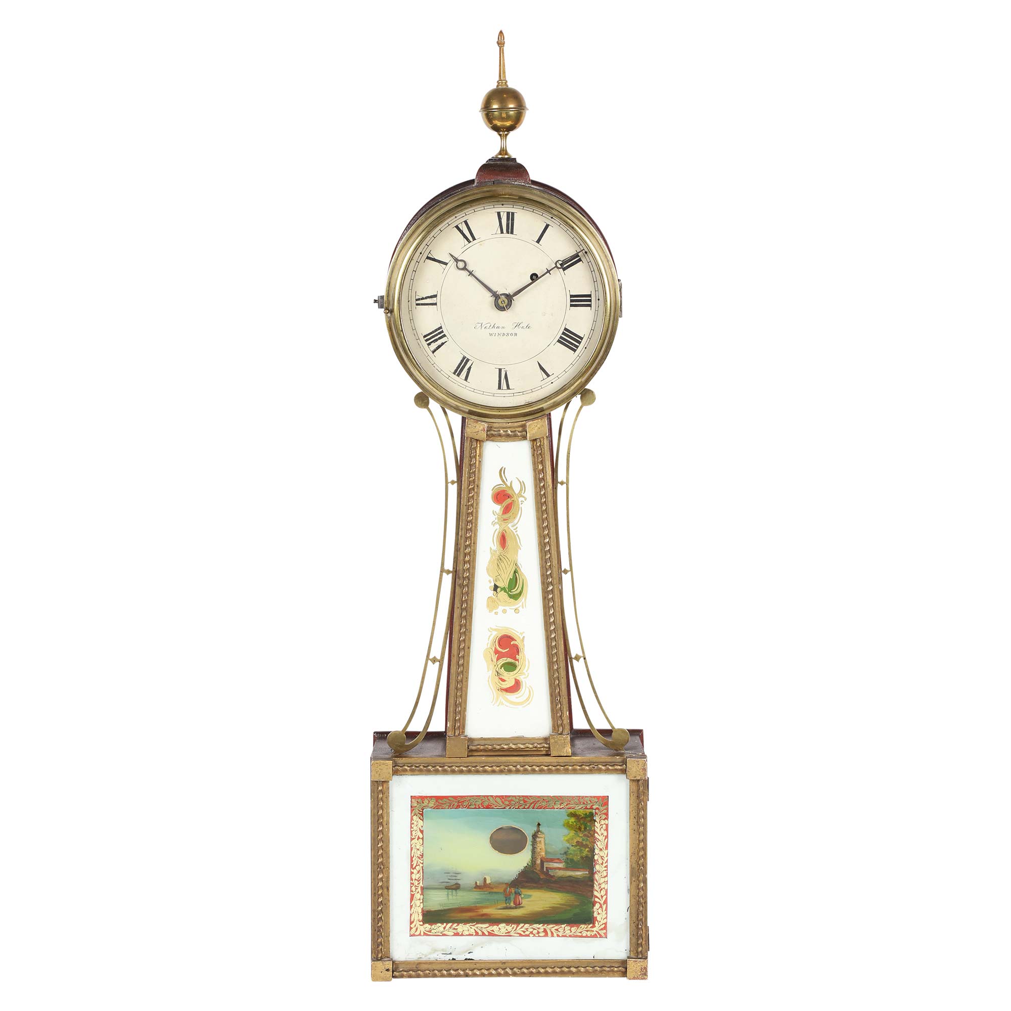 Nathan Hale Vermont banjo clock, USA, 1840, CA$7,080. Image courtesy Miller & Miller