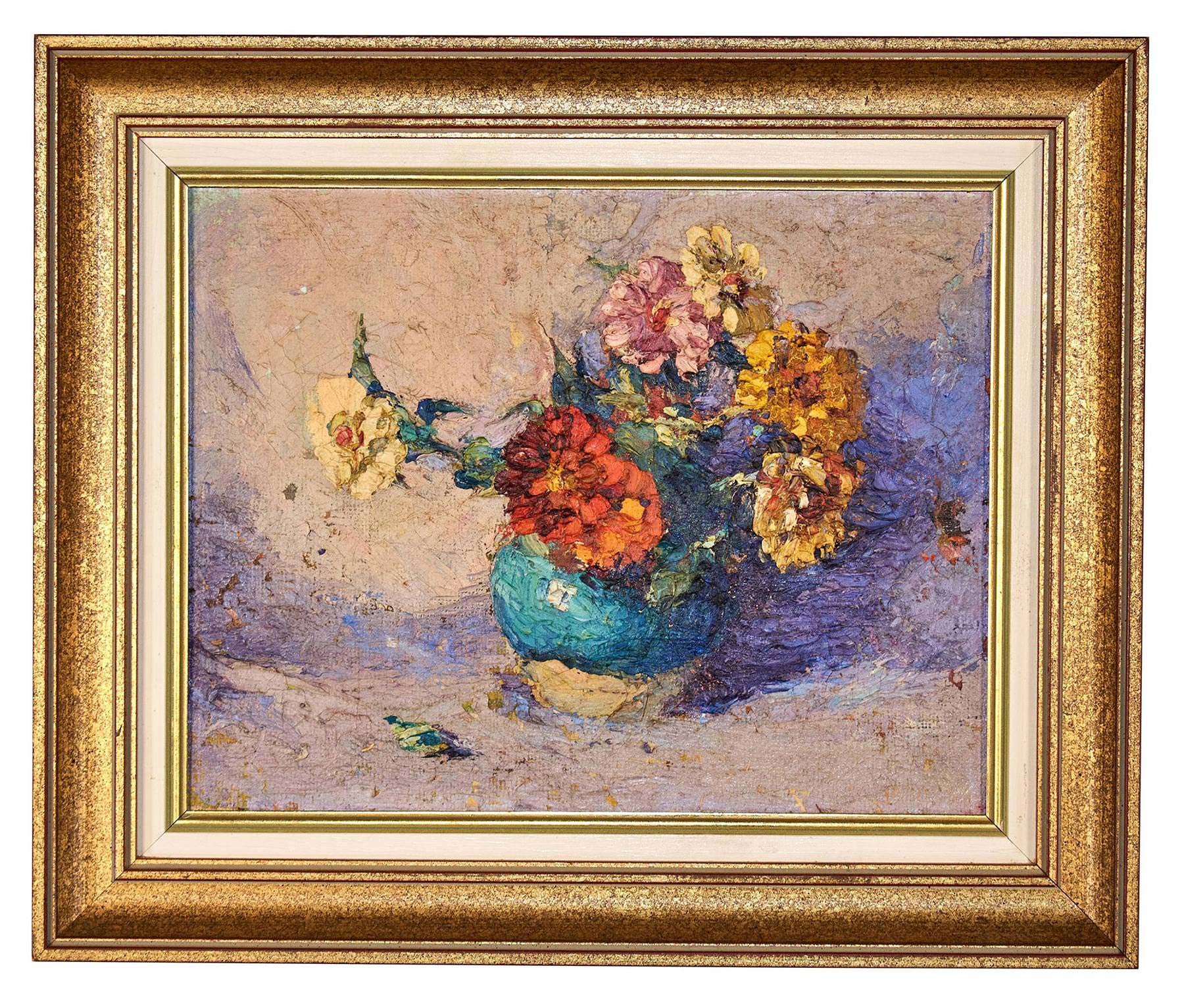 Mabel May Woodward (American, 1896-1943), Still life, oil on board, $500-$2,500.
