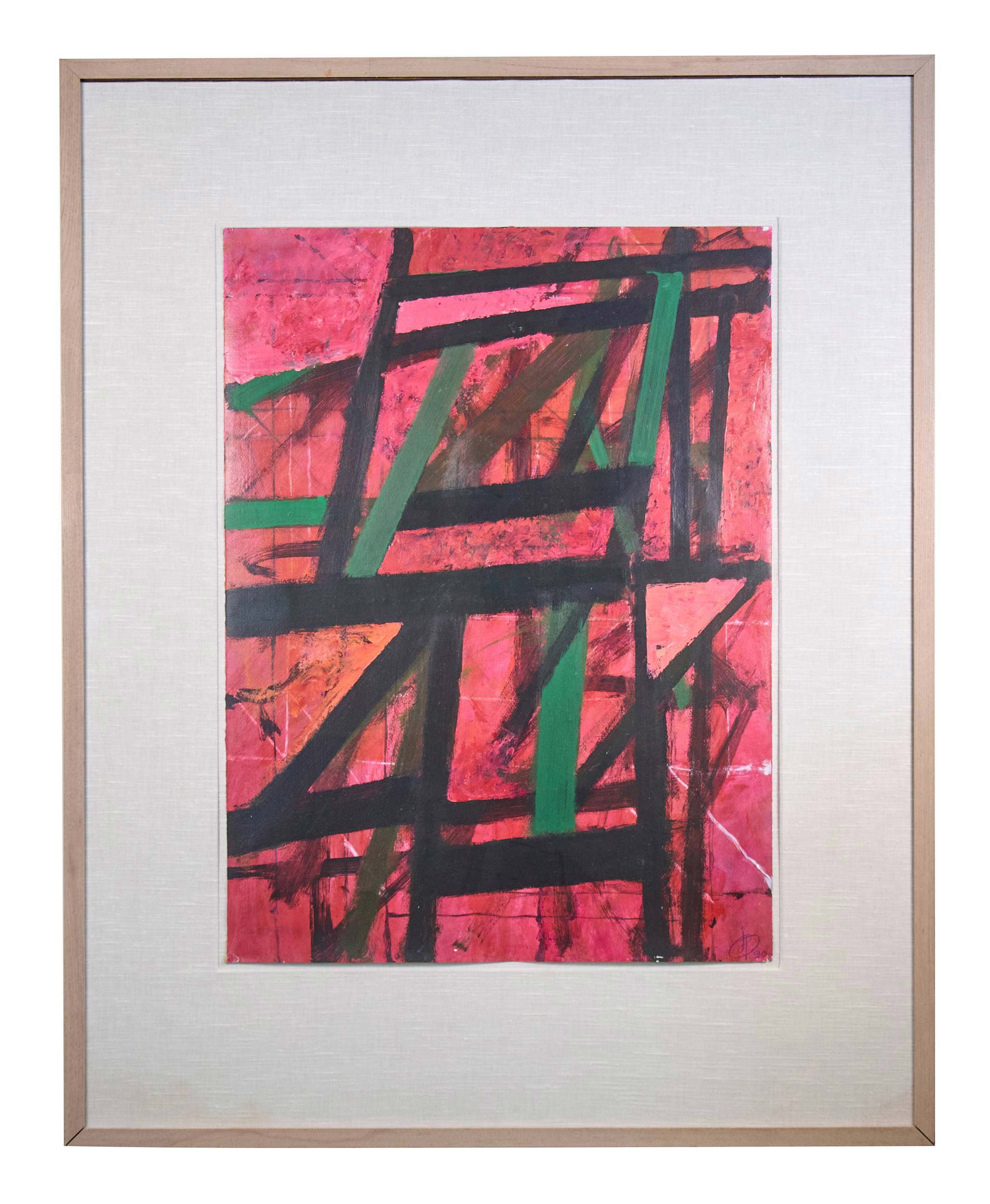 Irving B. Haynes (American, 1927-2005), 'Rose Lattice,' acrylic on paper, $1,000-$1,500.