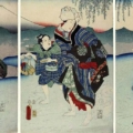 Utagawa Kunisada, 'The Tama River at Chofu,' from a set of triptychs released in 1854, $2,500-$3,000. Image courtesy Jasper52
