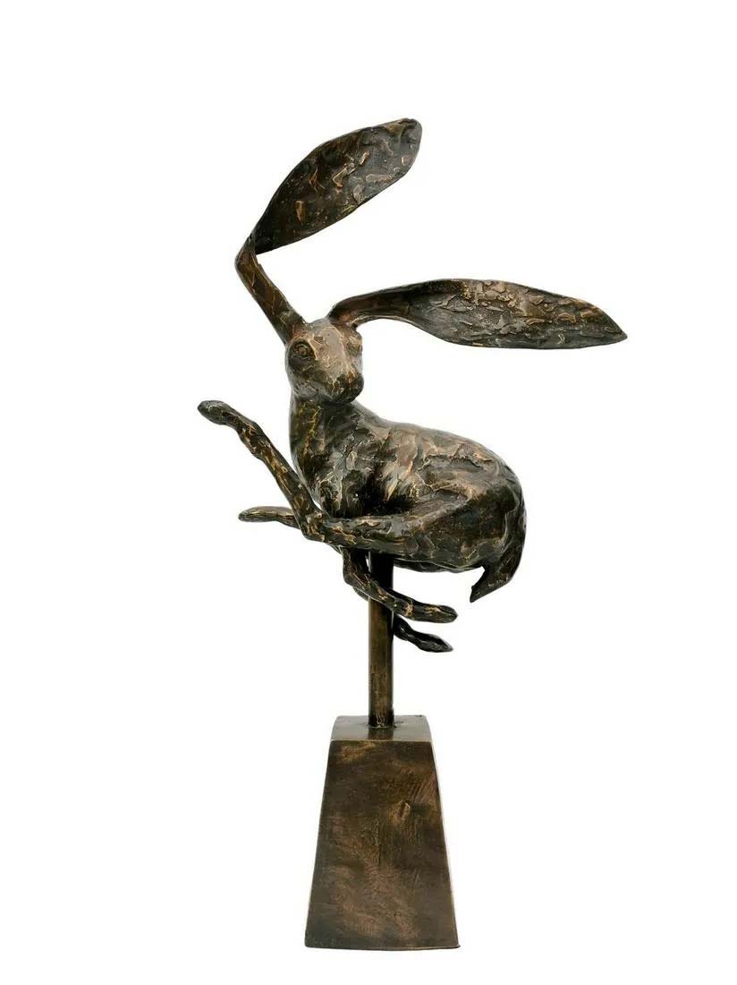 Jumping hare, bronze, Belgium, late 20th century, $400-$500. Image courtesy Jasper52