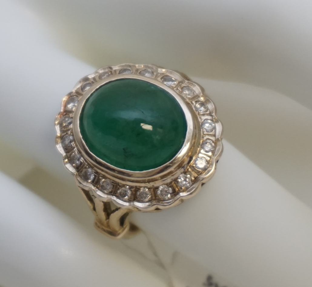 Emerald and diamond cocktail ring, estimated at $6,000-$6,500