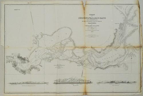 1850 California map of Sacramento and the San Joaquin rivers, estimated at $350-$400