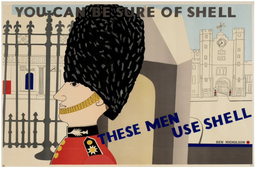Ben Nicholson poster for Shell, featuring a Guardsman, estimated at £700-£900