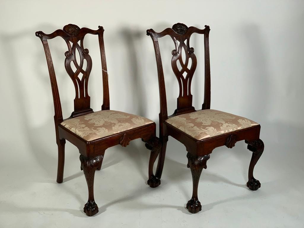 Chippendale mahogany side chairs, which sold for $33,210