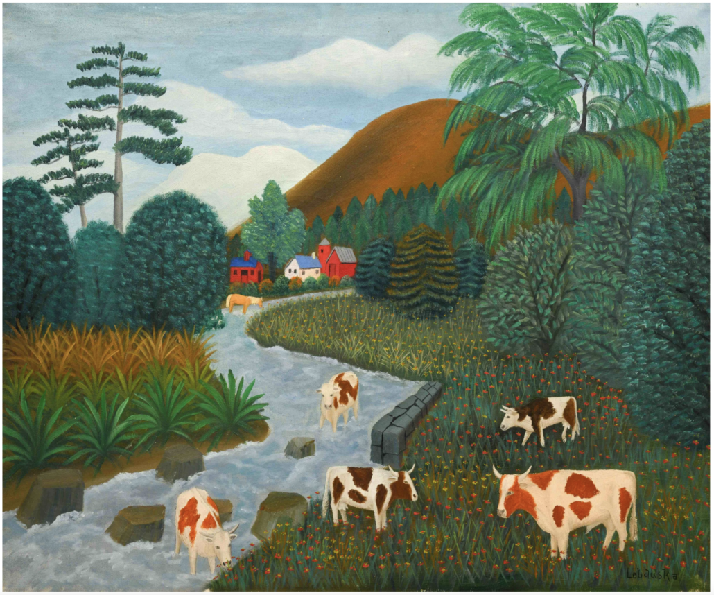 Lawrence Lebduska, ‘Cows Grazing,’ estimated at $3,000-$5,000