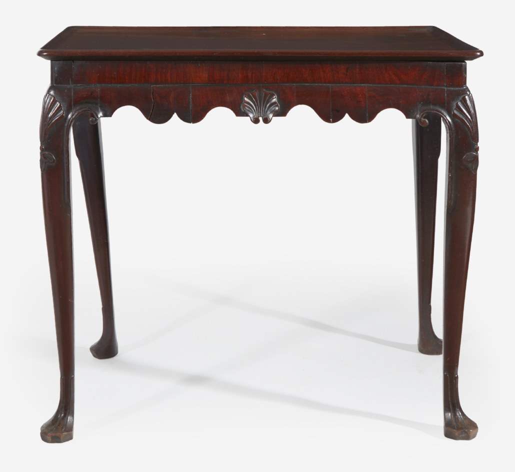 Mid-18th century Irish Queen Anne tea table, which sold for $6,930