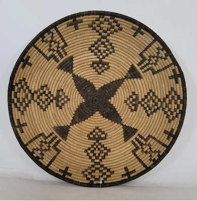 Large Yavapai woven basketry bowl or tray, estimated at $1,500-$1,800