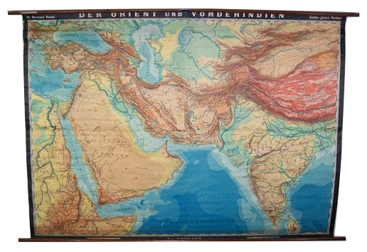Large German map of the Middle East and India, estimated at $350-$400