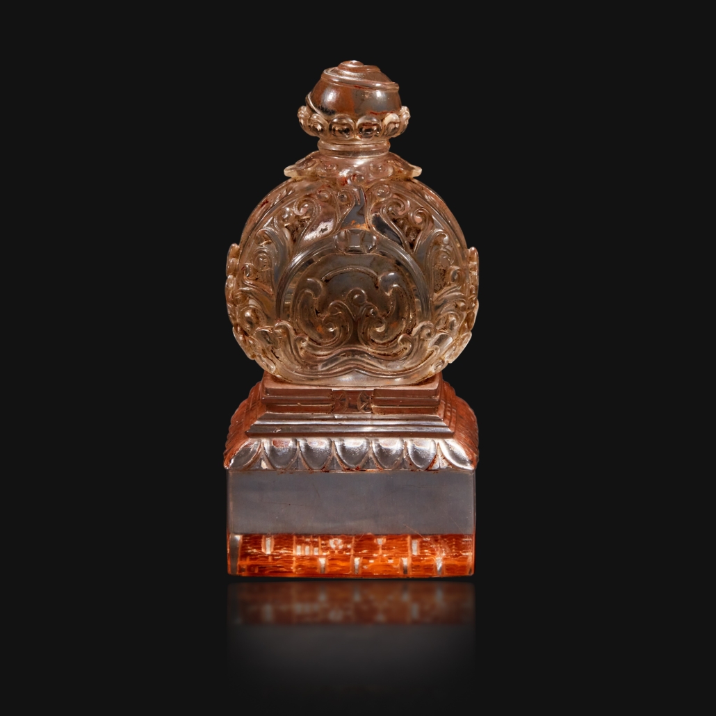 Chinese carved rock crystal seal that sold for $50,400
