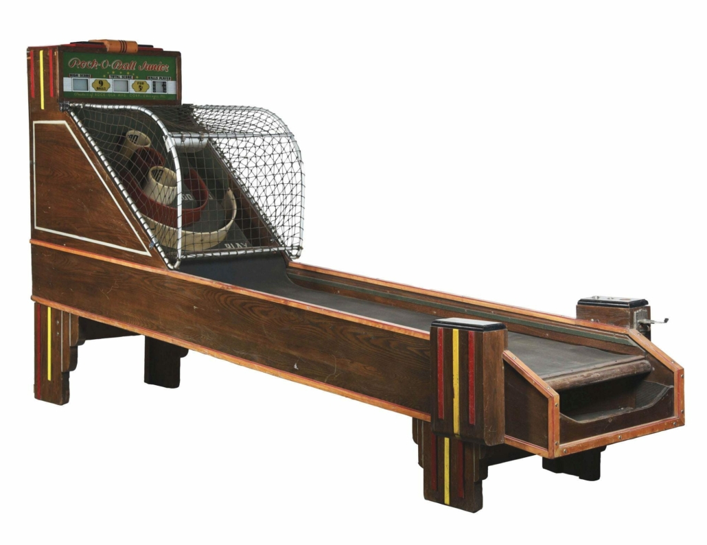 A circa 1936 Rock-Ola “Rock-O-Ball Junior” machine, measuring just over 10 ft, sold for $23,750 plus the buyer’s premium in October 2020 at Dan Morphy Auctions. 