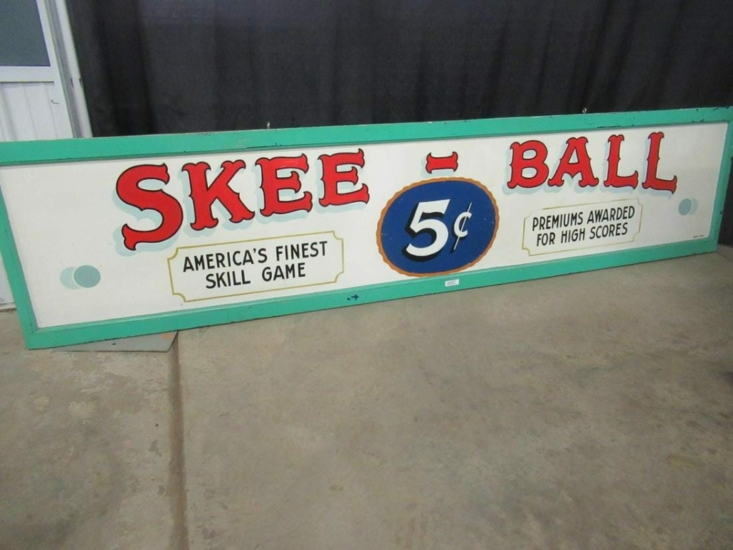 Even signs and memorabilia associated with skee-ball endure in popularity. This original skee-ball sign from Canada’s Crystal Beach Amusement Park earned $3,000 plus the buyer’s premium in June 2020 at Schultz Auctioneers. 