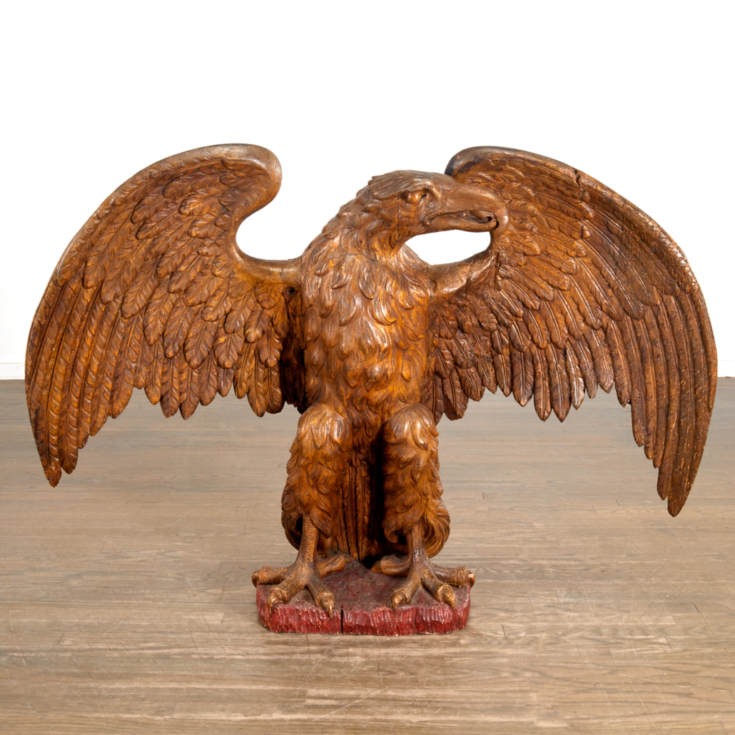 Monumental 19th century giltwood eagle, estimated at $1,200-$1,800