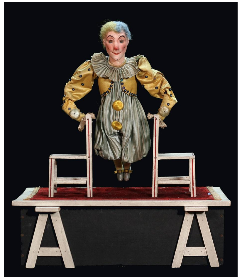Renou Acrobat Clown Automaton on two chairs, estimated at $4,000-$6,000