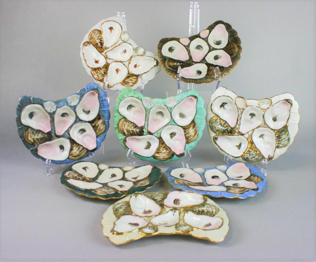 Set of eight crescent shaped oyster plates, estimated at $400-$600