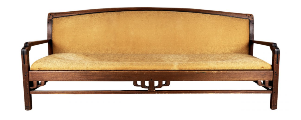  Greene & Greene circa 1914 mahogany couch, estimated at $80,000-$120,000