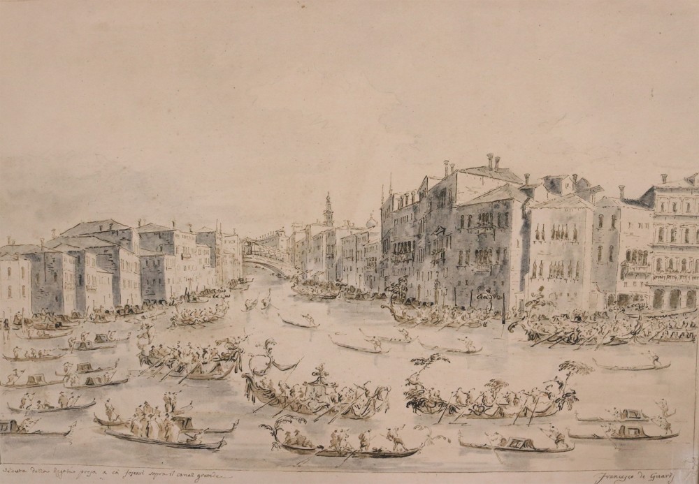 Francesco Lazzaro Guardi Venetian canal scene, estimated at $20,000-$30,000