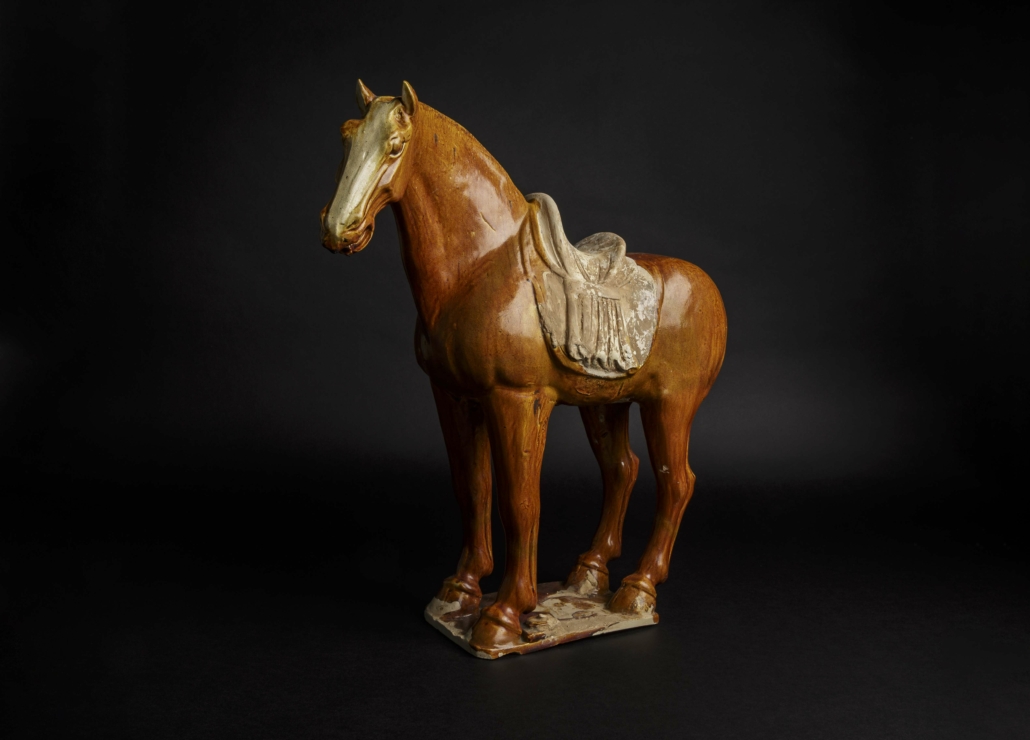Large glazed Tang dynasty horse figure, estimated at €24,000-€48,000