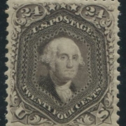 USA 1875 #109 24c Deep Violet XF MPH, estimated at $8,000-$9,000