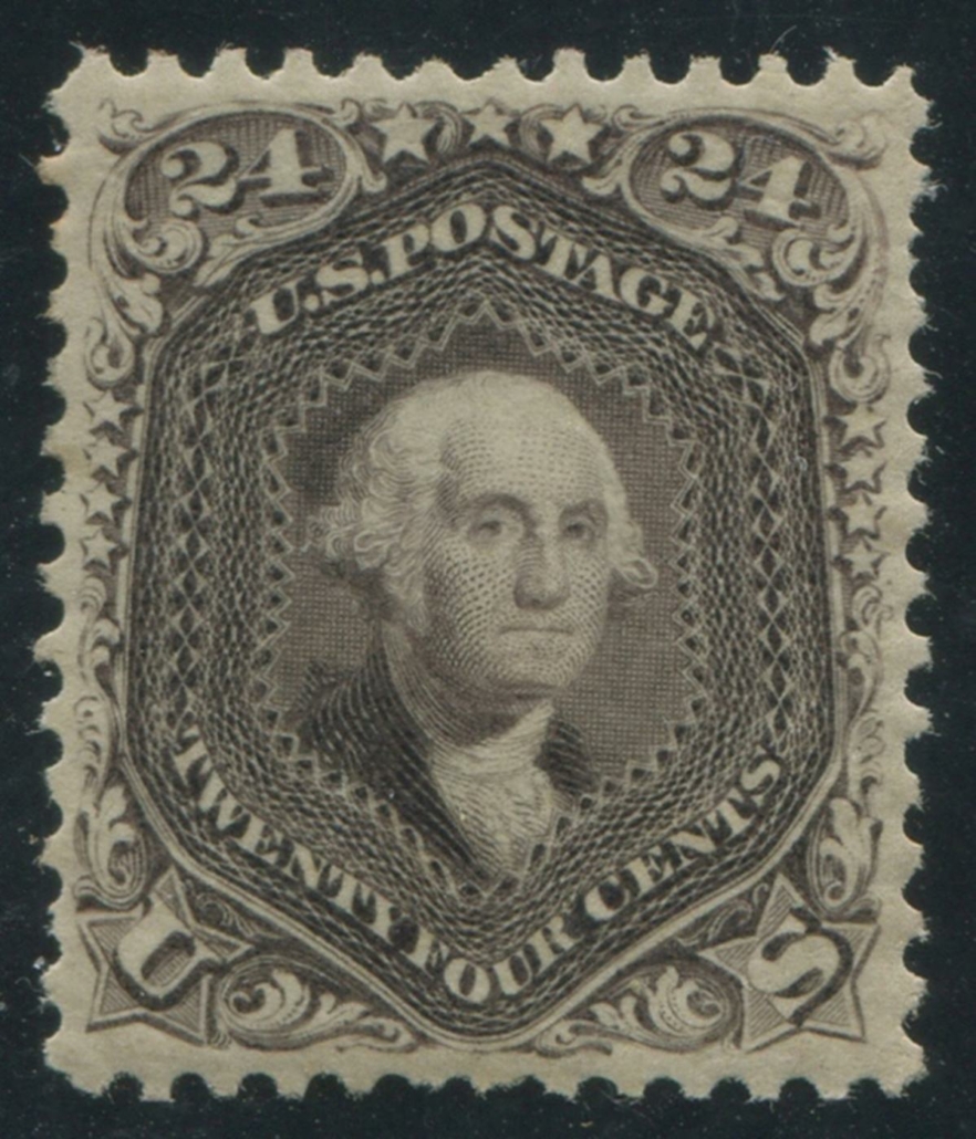 USA 1875 #109 24c Deep Violet XF MPH, estimated at $8,000-$9,000