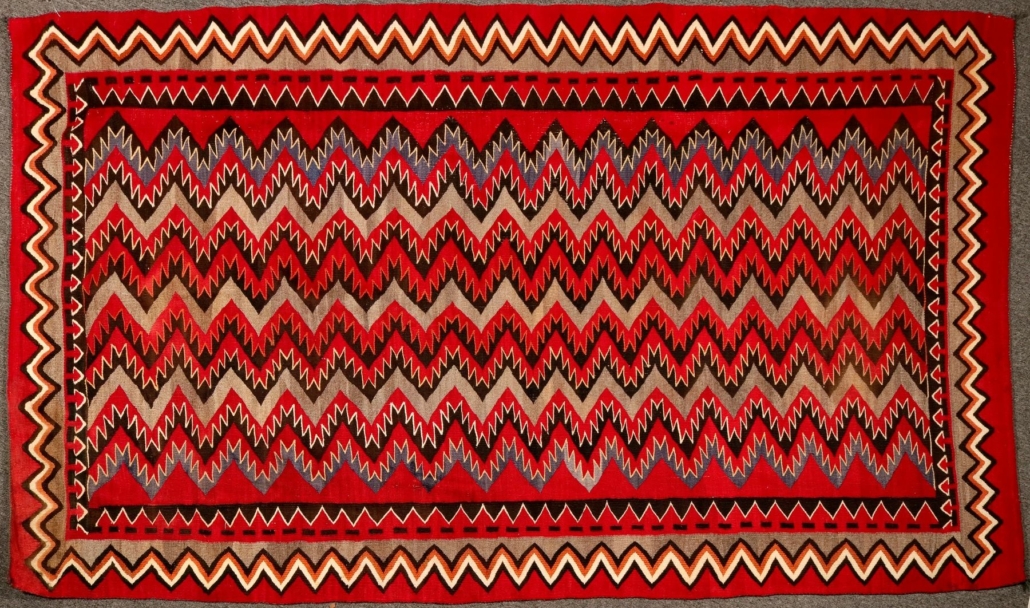 Circa 1880-1920 Red Mesa Navajo rug, which sold for $5,000