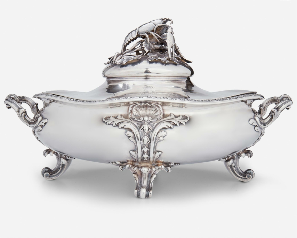 Maison Odiot French sterling silver dish, sold for $9,375 