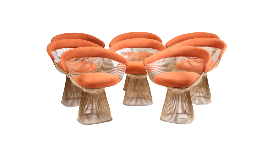 Set of eight dining chairs by Warren Platner for Knoll, estimated at $7,500-$10,000