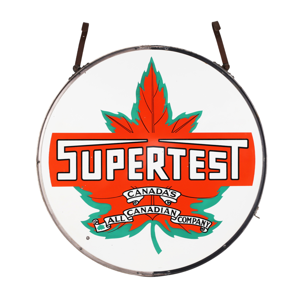 Supertest Service Station double-sided porcelain hanging sign, which sold for CA $21,240