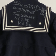 McDuffie signed the back flap of his sailor uniform with a silver paint pen. The full uniform will appear in Todd Mueller’s June 5 sale, carrying an estimate of $2,500-$25,000.