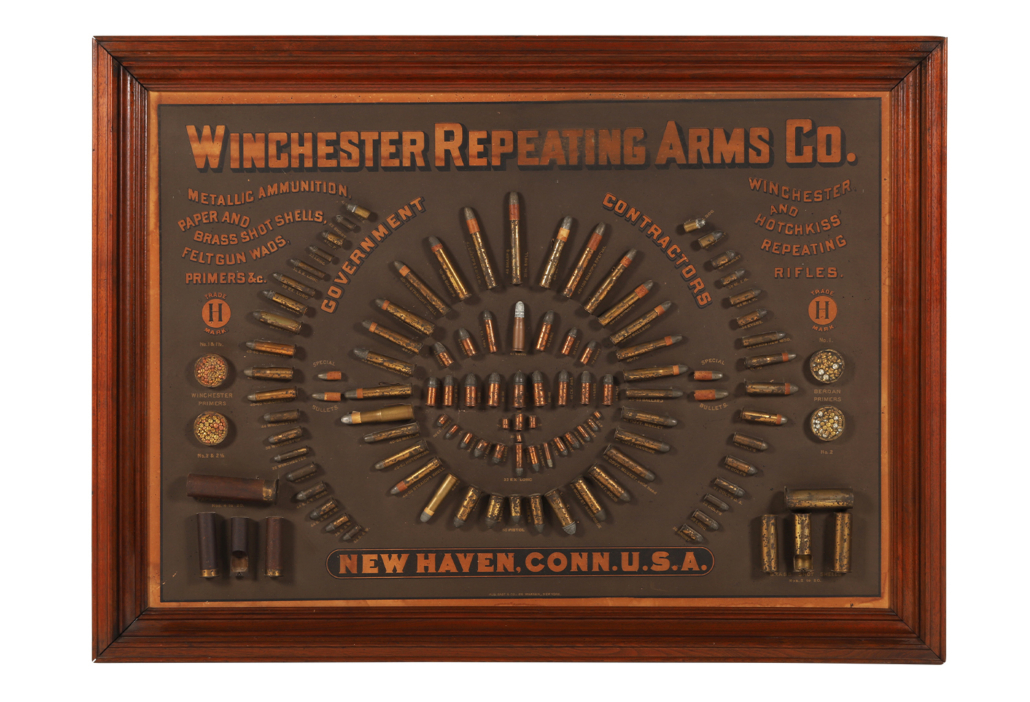 Winchester cartridge display board, estimated at CA $20,000-$25,000