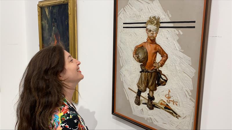 Aviva Lehmann, Heritage Auctions’ Director of American Art, admires the record-setting Leyendecker.