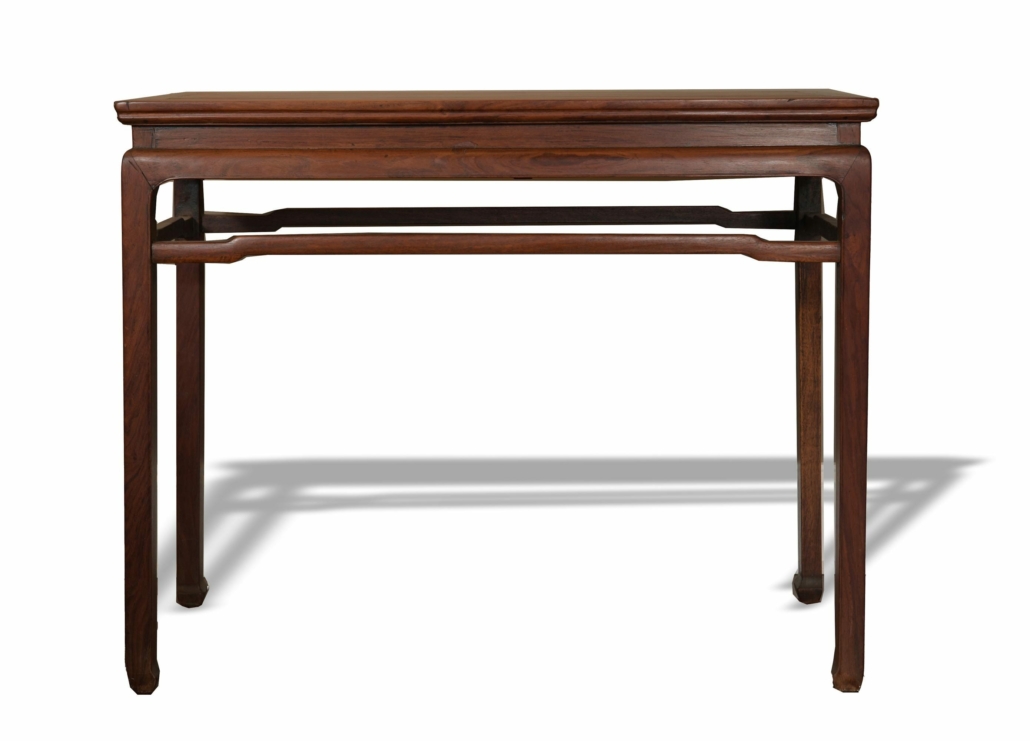 An 18th century Chinese huanghuali table sold for $165,000 plus the buyer’s premium in March 2021 at Oakridge Auction Gallery.