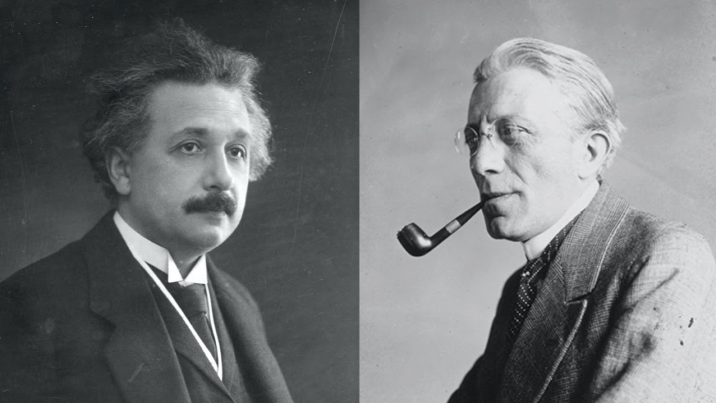 Photographs of Albert Einstein, left, and Ludwik Silberstein, right. RR Auction is selling Silberstein’s Einstein archives.