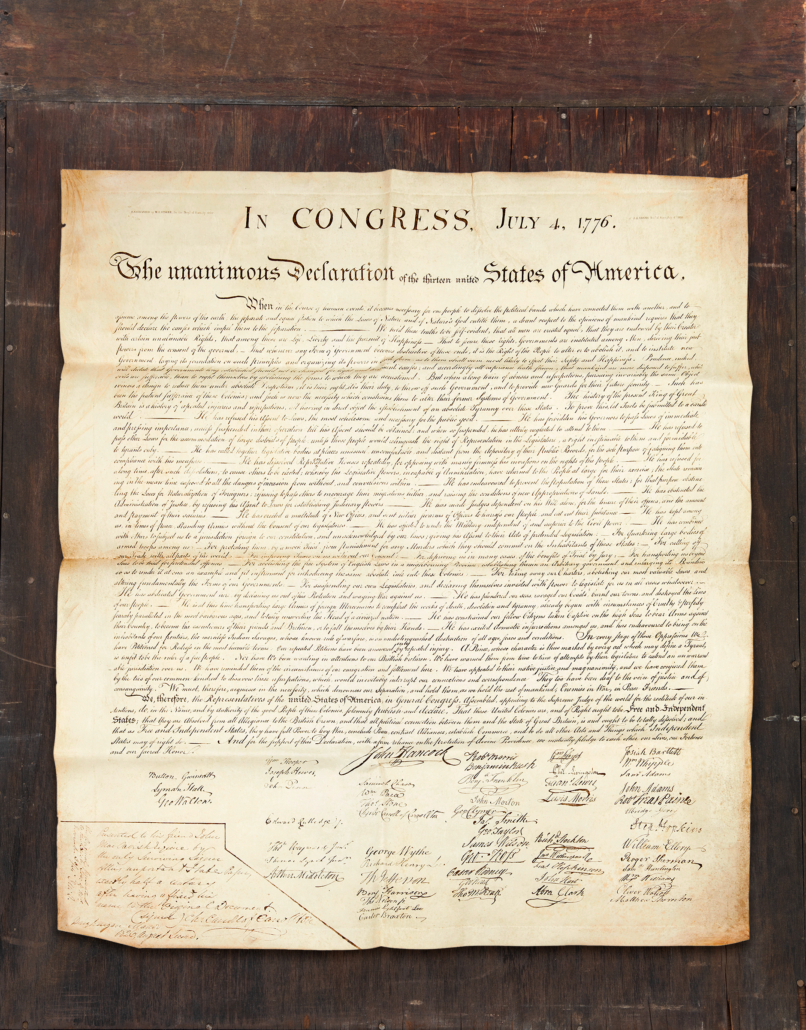 A rediscovered copy of William J. Stone’s 1823 printing of the Declaration of Independence, first presented to Charles Carroll of Carrollton, the last surviving signer of the original, could sell for $500,000-$800,000 in a single-lot sale on July 1.