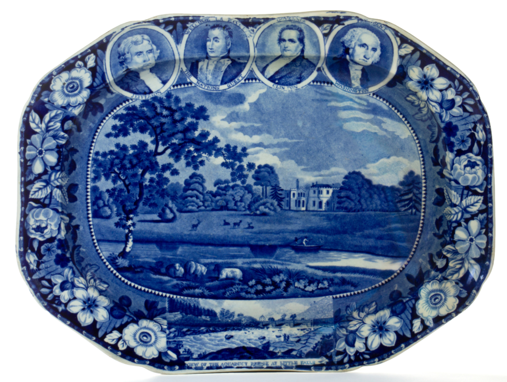 History-themed Staffordshire ceramic platter, which realized $18,720