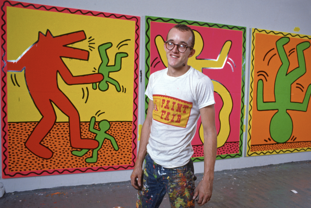 Keith Haring in his studio in 1982. Photograph ©1982 Allan Tannenbaum