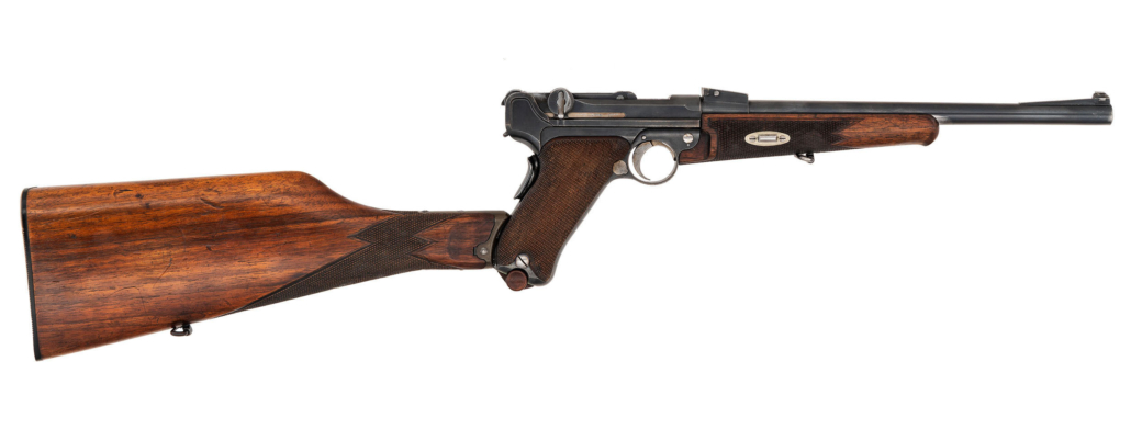 1902 DWM Luger Carbine with stock and hard case, which sold for $10,455