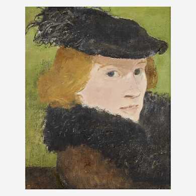 Albert York, ‘Ostrich Feathers (Portrait of the Artist’s Wife, Virginia Caldwell),’ estimated at $15,000-$25,000