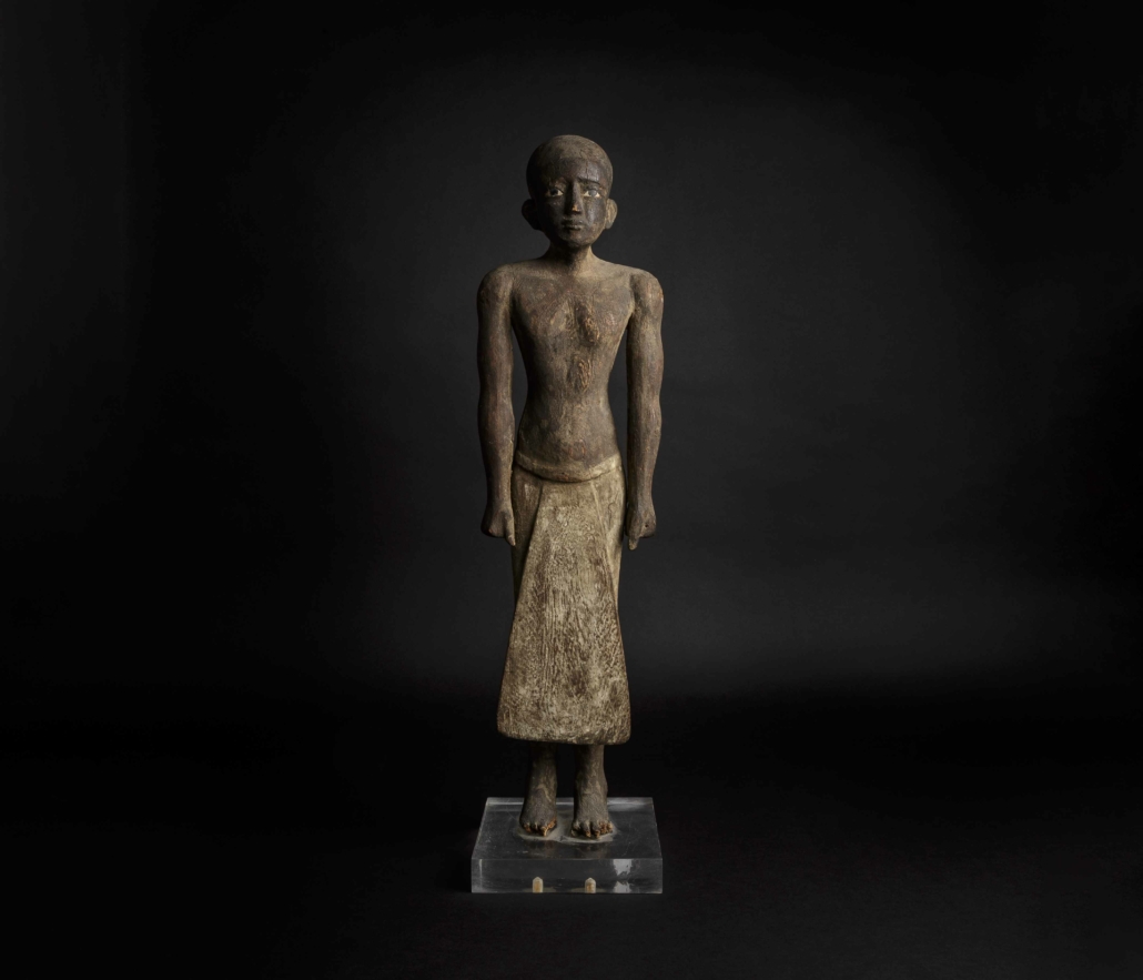 Carving of an Egyptian dignitary, 16th century BCE, which sold for €137,500