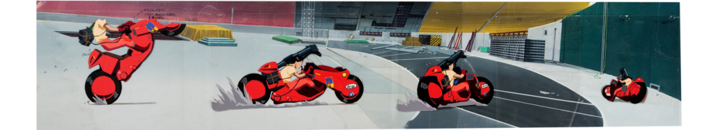 ‘AKIRA’ production cel sequence of four with key master pan background, which sold for $78,000