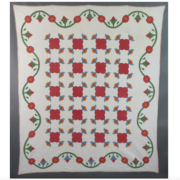 Appliqued quilt created between 1860 and 1870, estimated at $2,000-$2,500