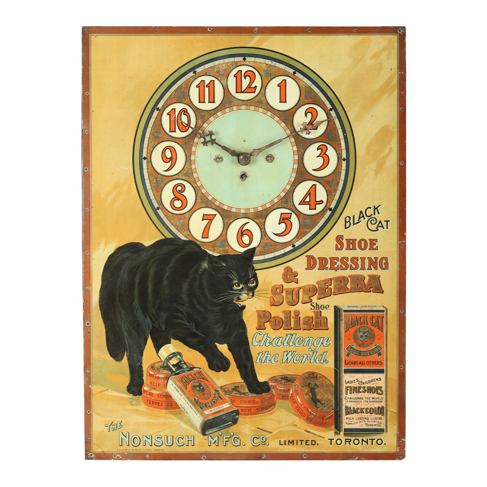 Black Cat Shoe Dressing clock, known to collectors as ‘The Black Cat Clock,’ which sold for CA$11,210