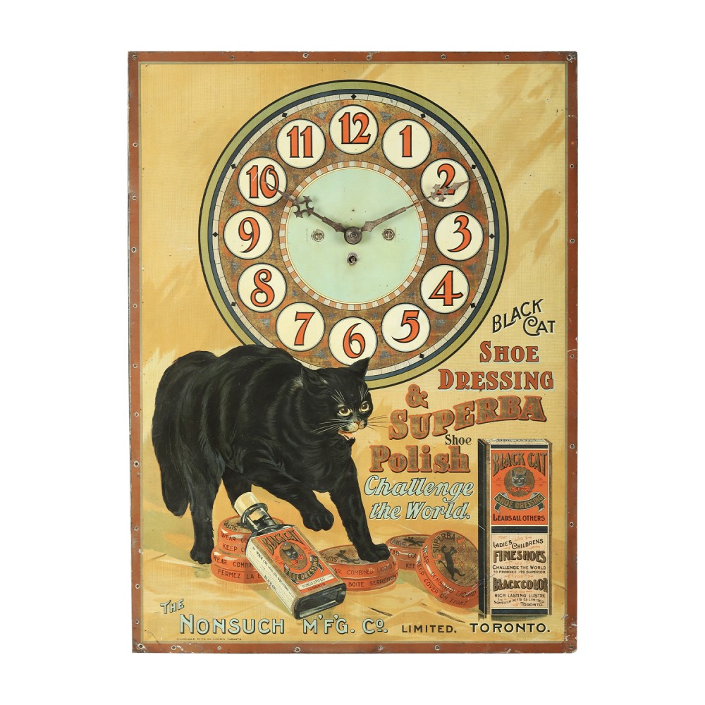 Black Cat Shoe Polish clock, estimated at CA$9,000-$12,000