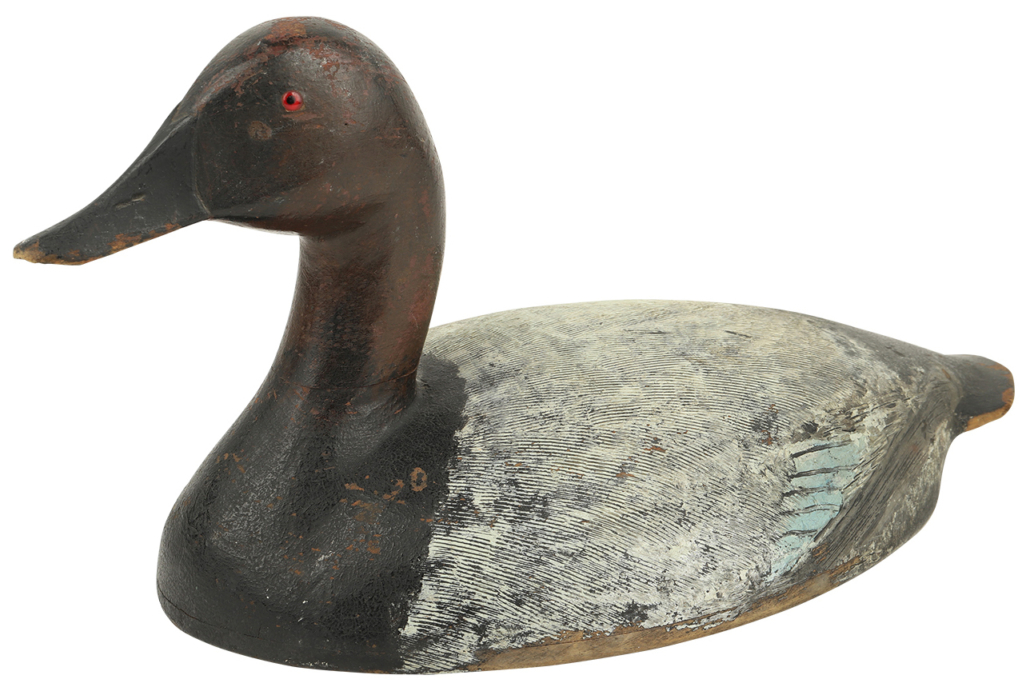 urlington Bay canvasback duck decoy by Ivar Gustav Fernlund, which sold for CA $7,670