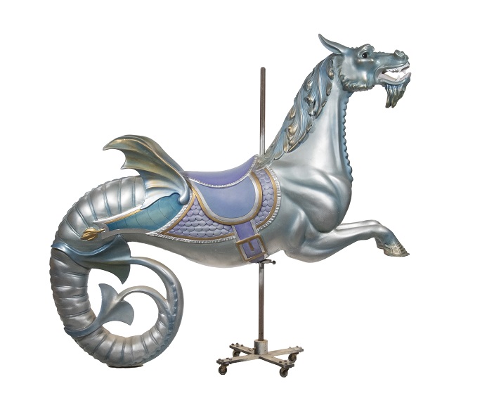 Seahorse carousel figure by E. Joy Morris, estimated at $20,000-$30,000