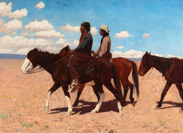 Gaspard de Latoix, ‘Two Indians on Horseback,’ which sold for $37,500