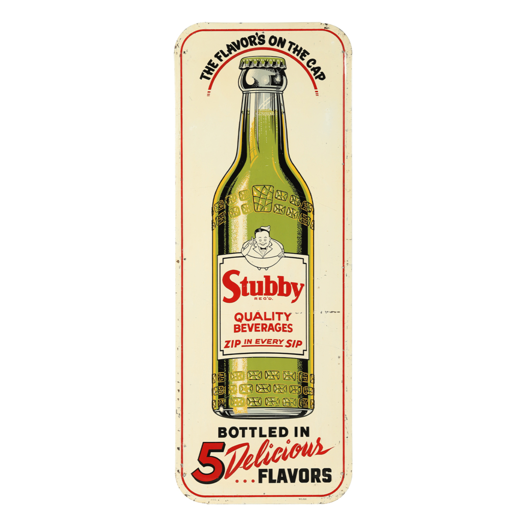 Canadian Stubby Soda vertical tin lithographed sign, which sold for CA$4,425