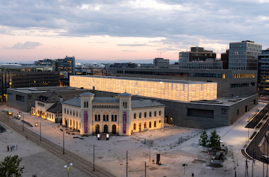 Exterior of Norway’s National Museum with its Light Hall visible. Photo by Borre Hostland.